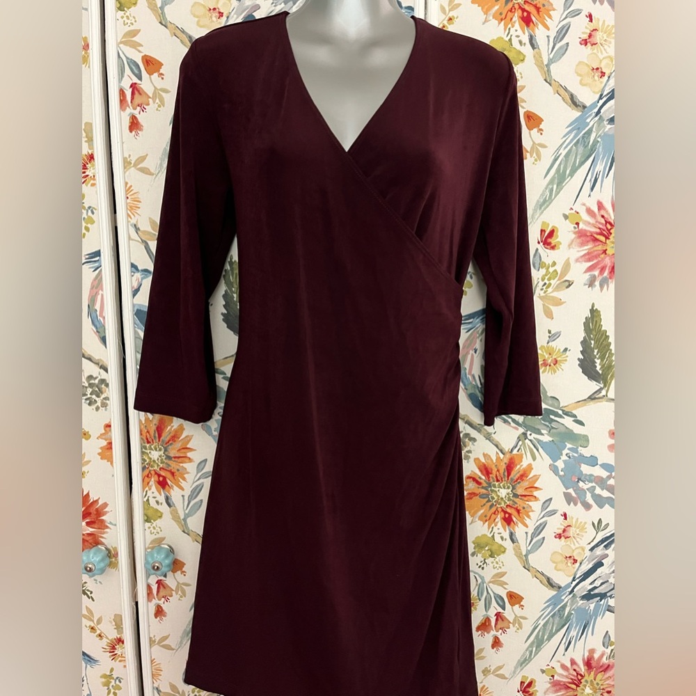 Chico’s Traveler’s Long Sleeve Aubergine Dress